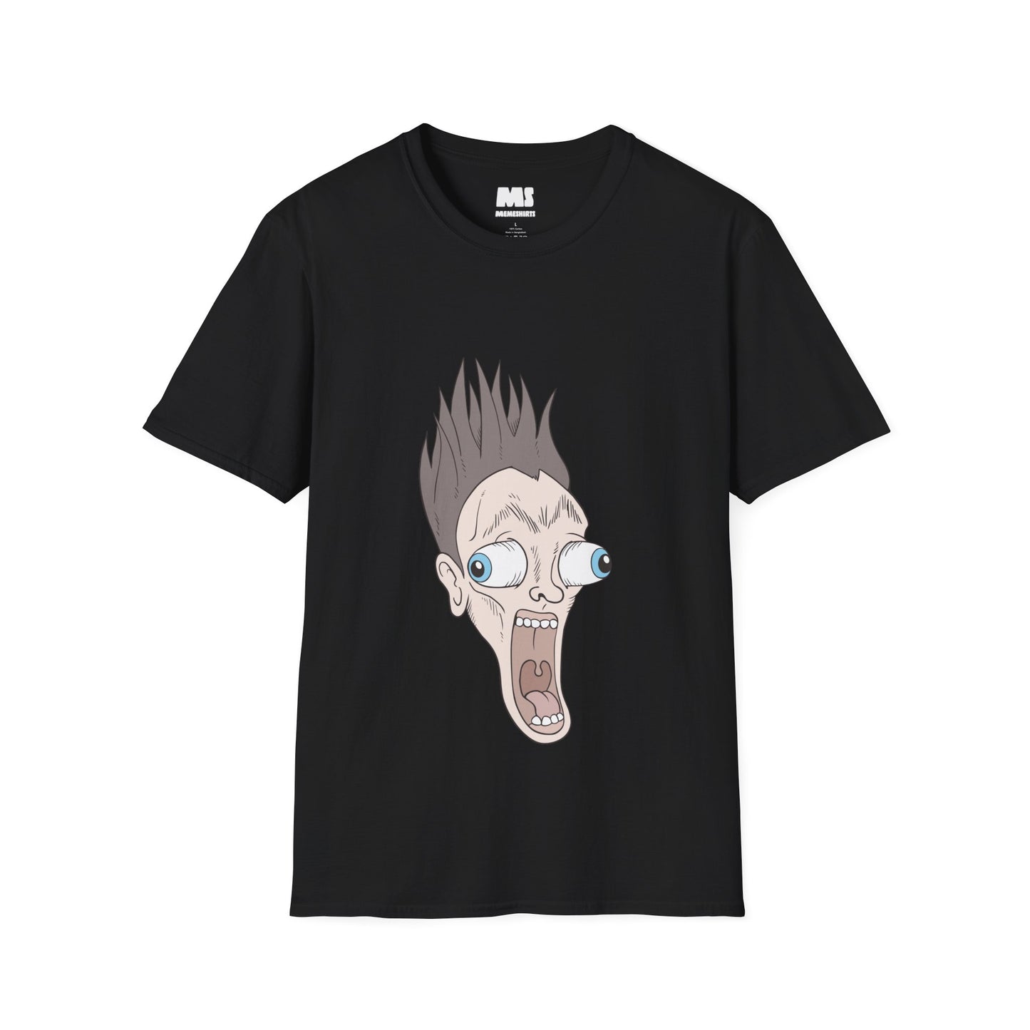 Funny Graphic Unisex Softstyle T-Shirt - Shouting Face Design