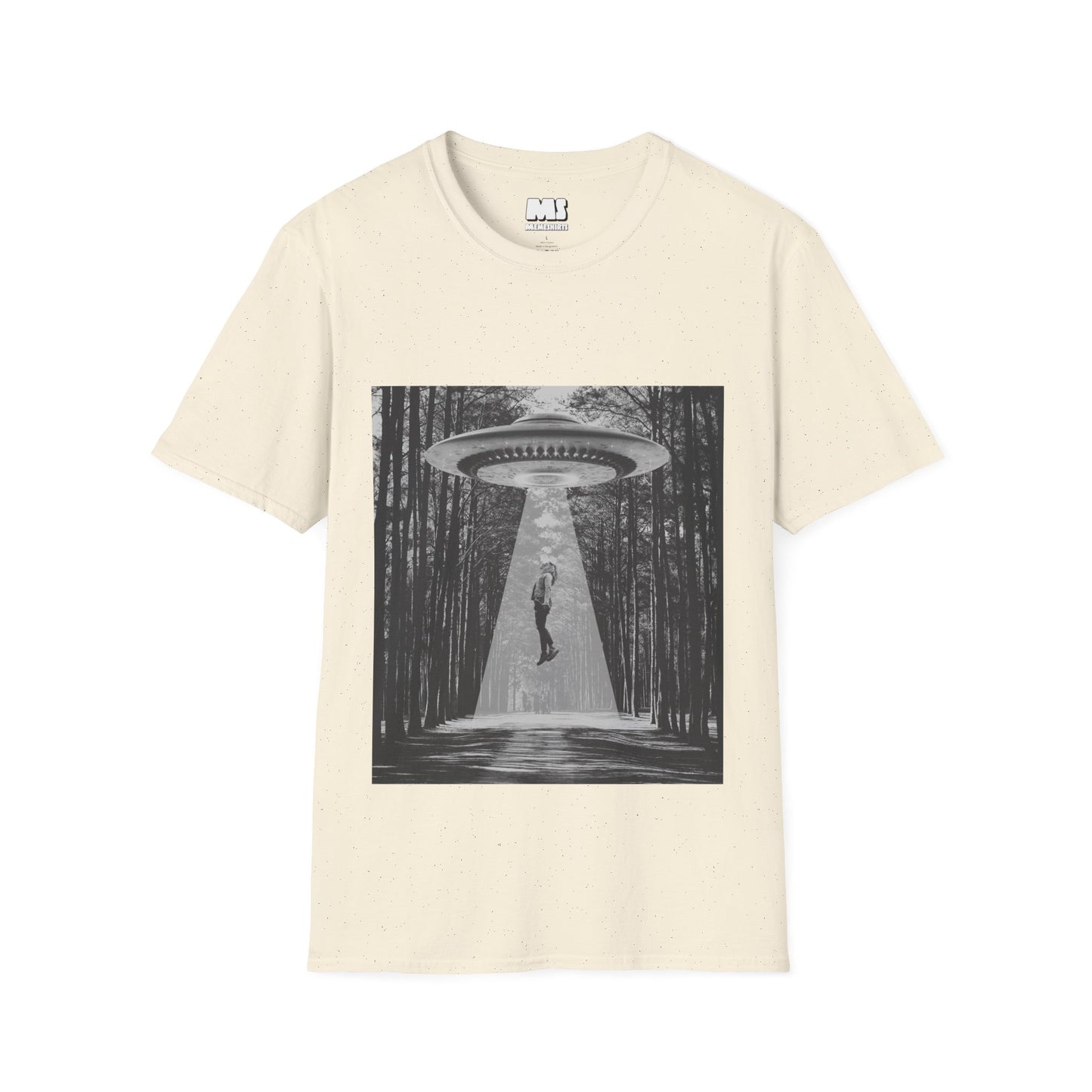 Unisex UFO Abduction Graphic T-Shirt - Softstyle Tee for Sci-Fi Lovers