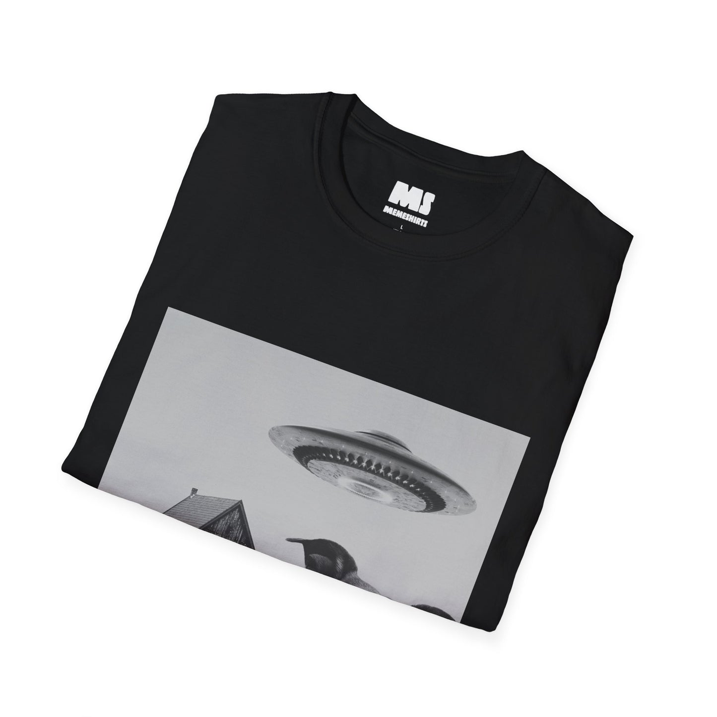 Alien Encounter Dog Selfie Unisex Softstyle T-Shirt