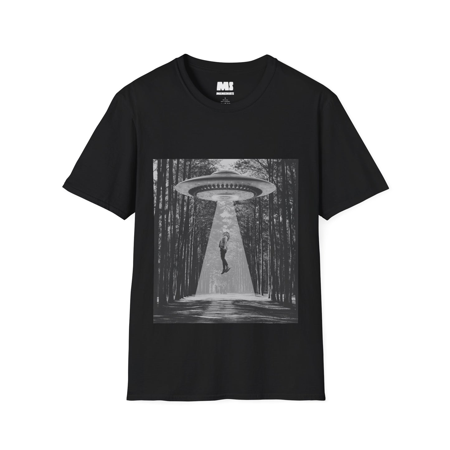 Unisex UFO Abduction Graphic T-Shirt - Softstyle Tee for Sci-Fi Lovers