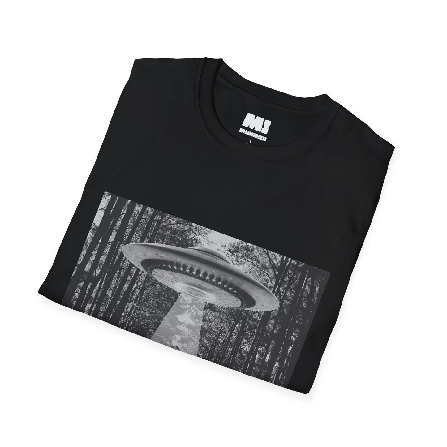 Unisex UFO Abduction Graphic T-Shirt - Softstyle Tee for Sci-Fi Lovers