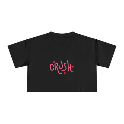 Women's Crop Tee - 'CRUSH' Cute Love Shirt for Casual Style