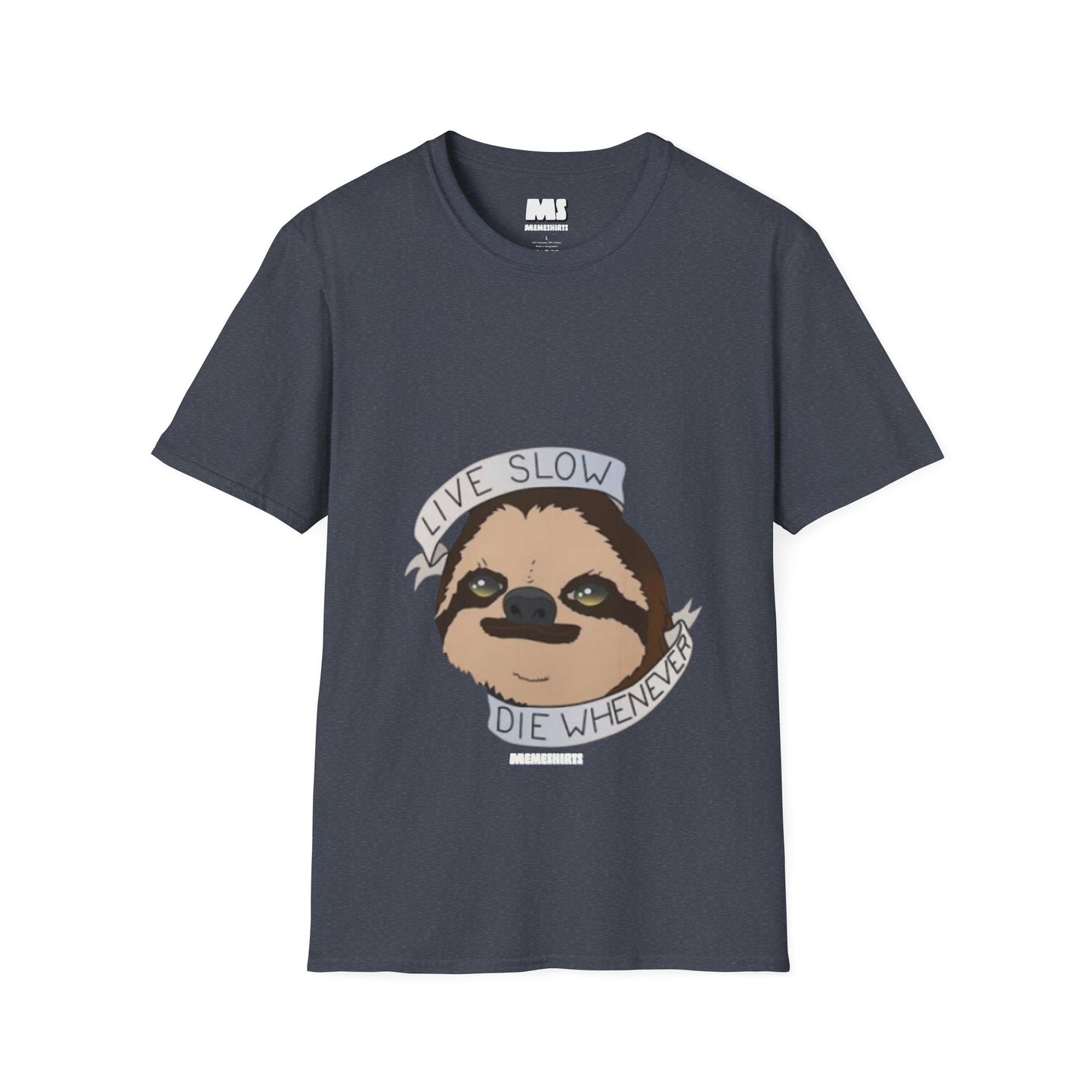 Live Slow Die Whenever Sloth Unisex Softstyle T-Shirt