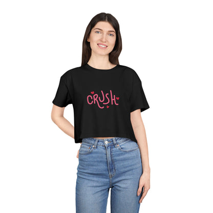 Women's Crop Tee - 'CRUSH' Cute Love Shirt for Casual Style