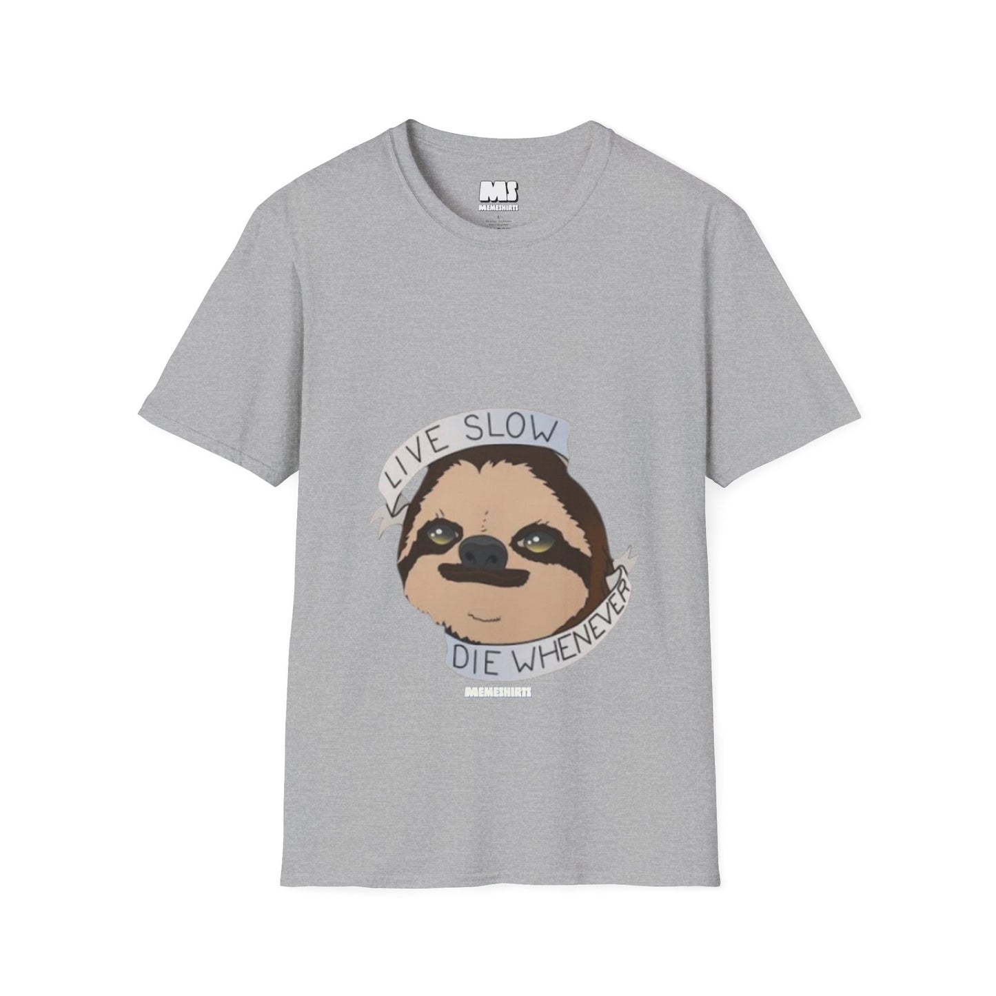 Live Slow Die Whenever Sloth Unisex Softstyle T-Shirt