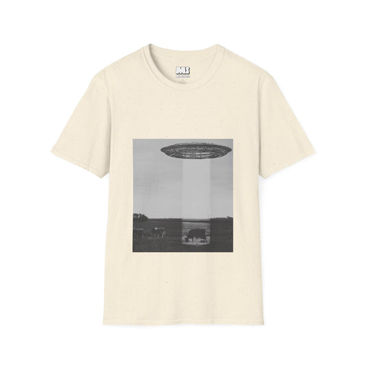 Vintage Style UFO Encounter Graphic Unisex Softstyle T-Shirt