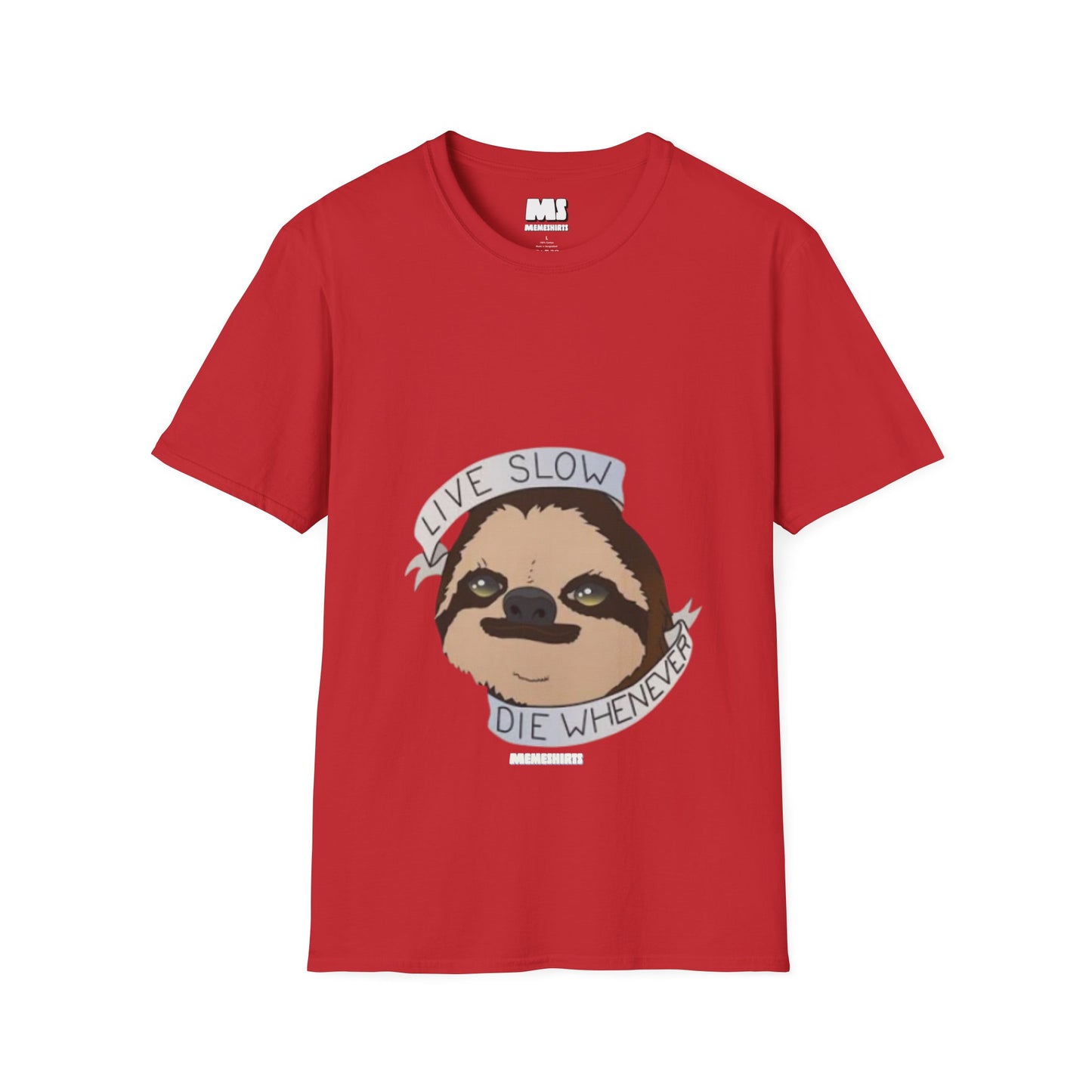Live Slow Die Whenever Sloth Unisex Softstyle T-Shirt