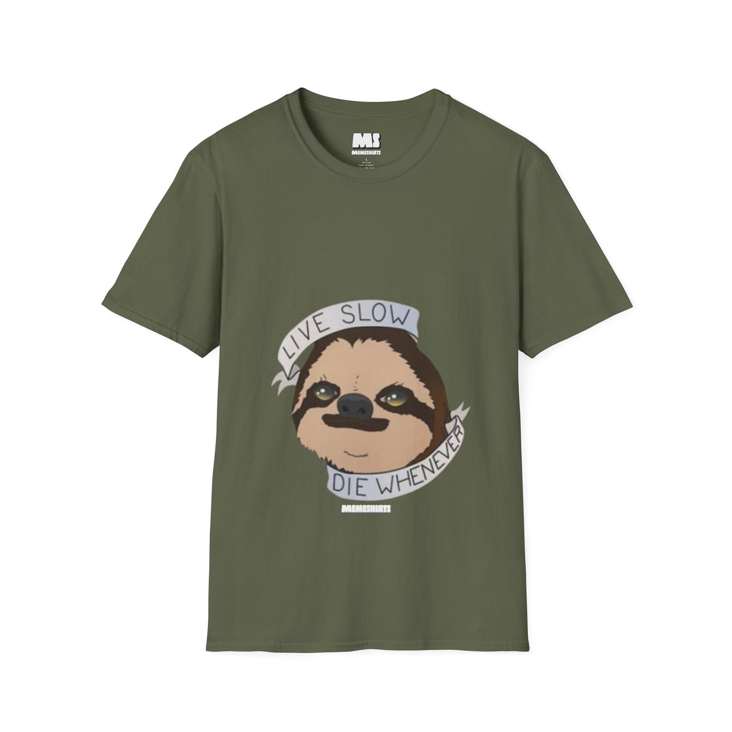 Live Slow Die Whenever Sloth Unisex Softstyle T-Shirt