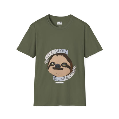 Live Slow Die Whenever Sloth Unisex Softstyle T-Shirt