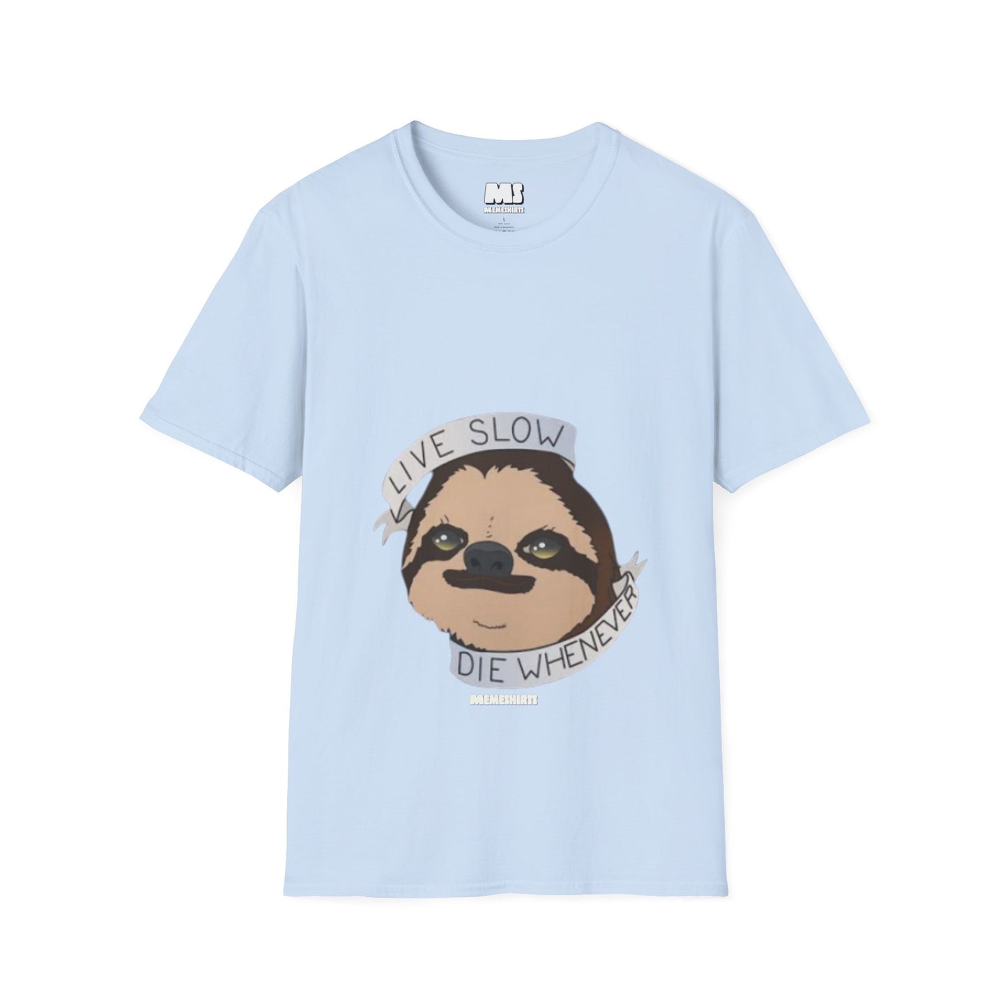 Live Slow Die Whenever Sloth Unisex Softstyle T-Shirt