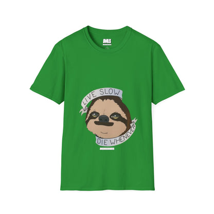 Live Slow Die Whenever Sloth Unisex Softstyle T-Shirt