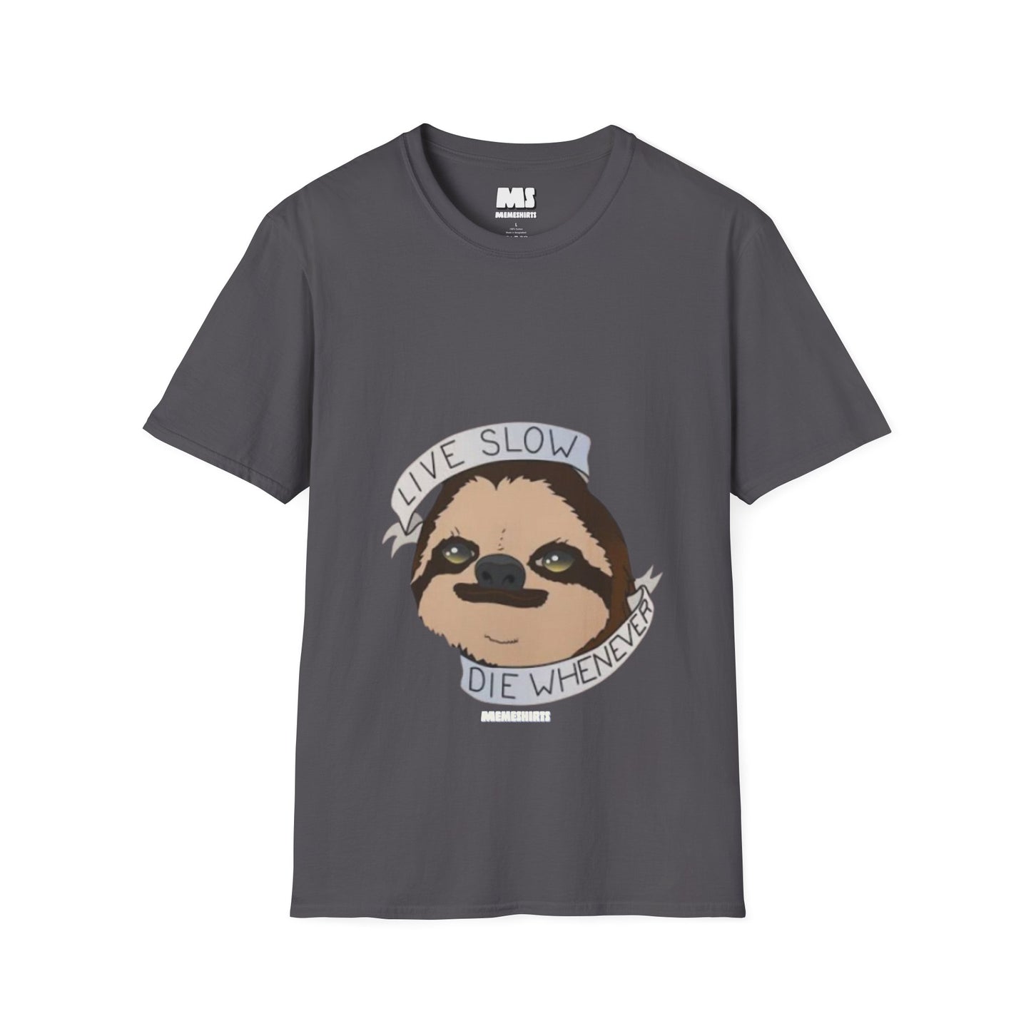 Live Slow Die Whenever Sloth Unisex Softstyle T-Shirt