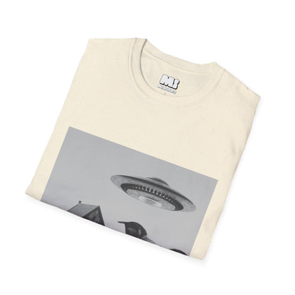 Alien Encounter Dog Selfie Unisex Softstyle T-Shirt