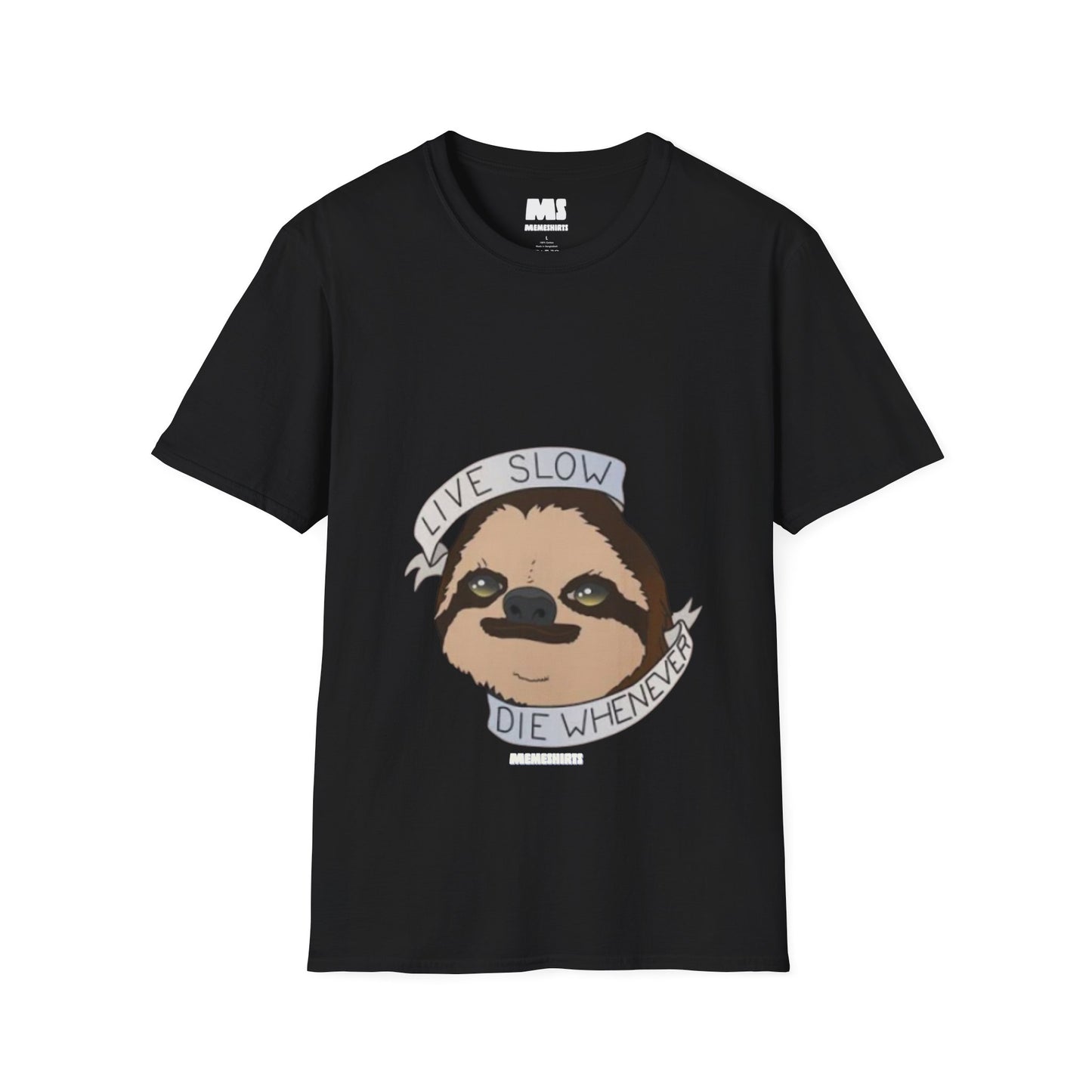 Live Slow Die Whenever Sloth Unisex Softstyle T-Shirt