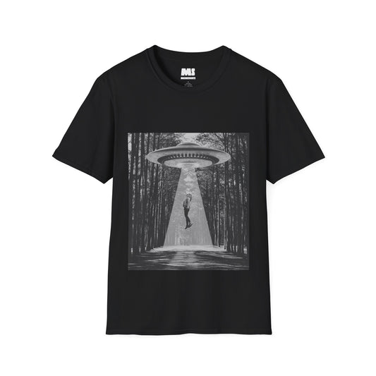 Unisex UFO Abduction Graphic T-Shirt - Softstyle Tee for Sci-Fi Lovers