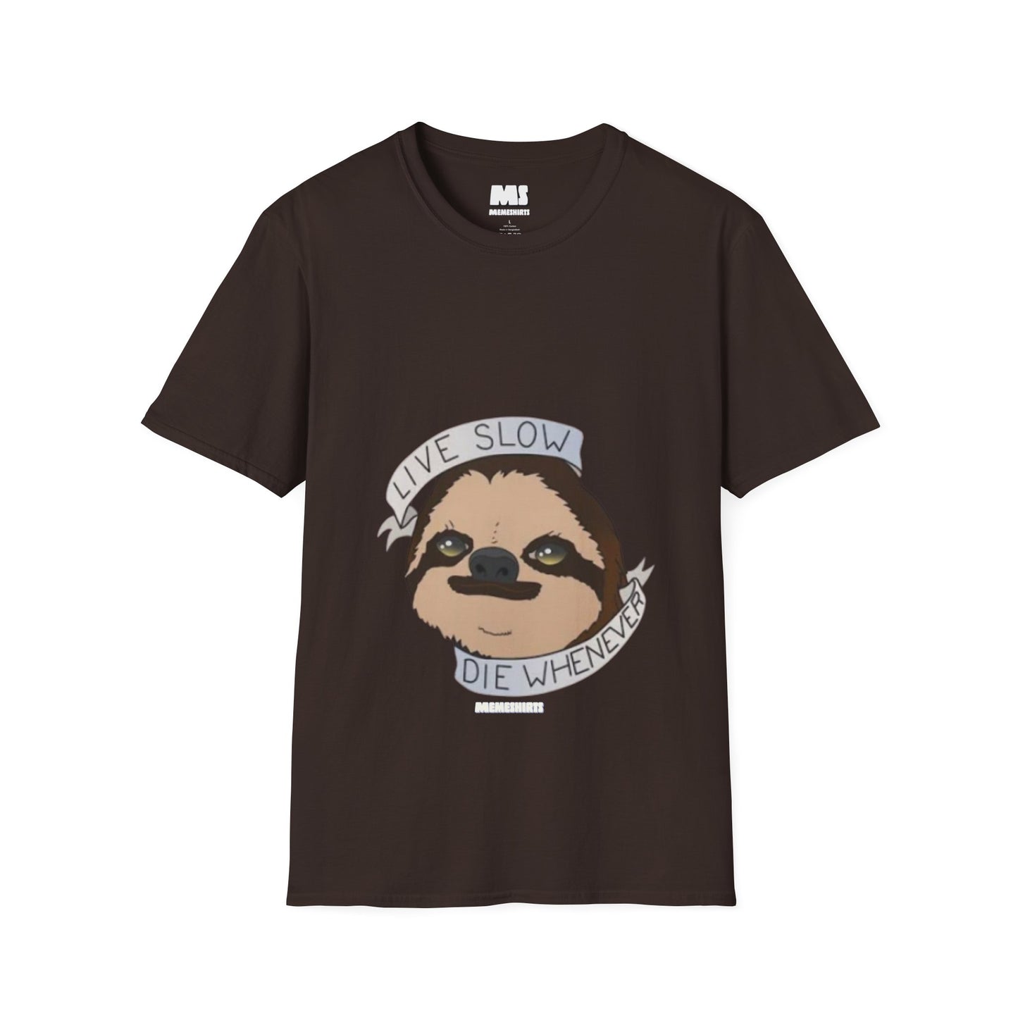Live Slow Die Whenever Sloth Unisex Softstyle T-Shirt