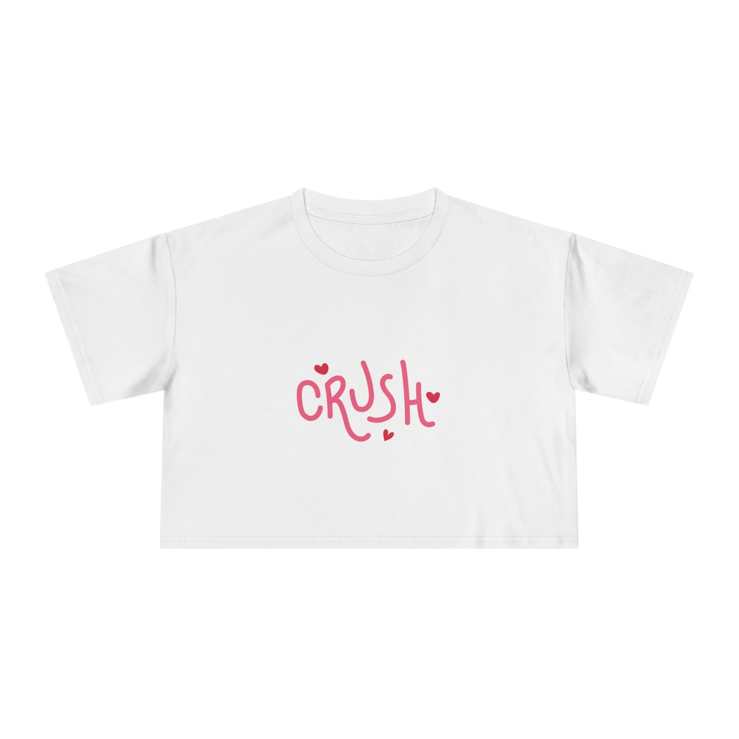 Women's Crop Tee - 'CRUSH' Cute Love Shirt for Casual Style