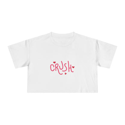 Women's Crop Tee - 'CRUSH' Cute Love Shirt for Casual Style